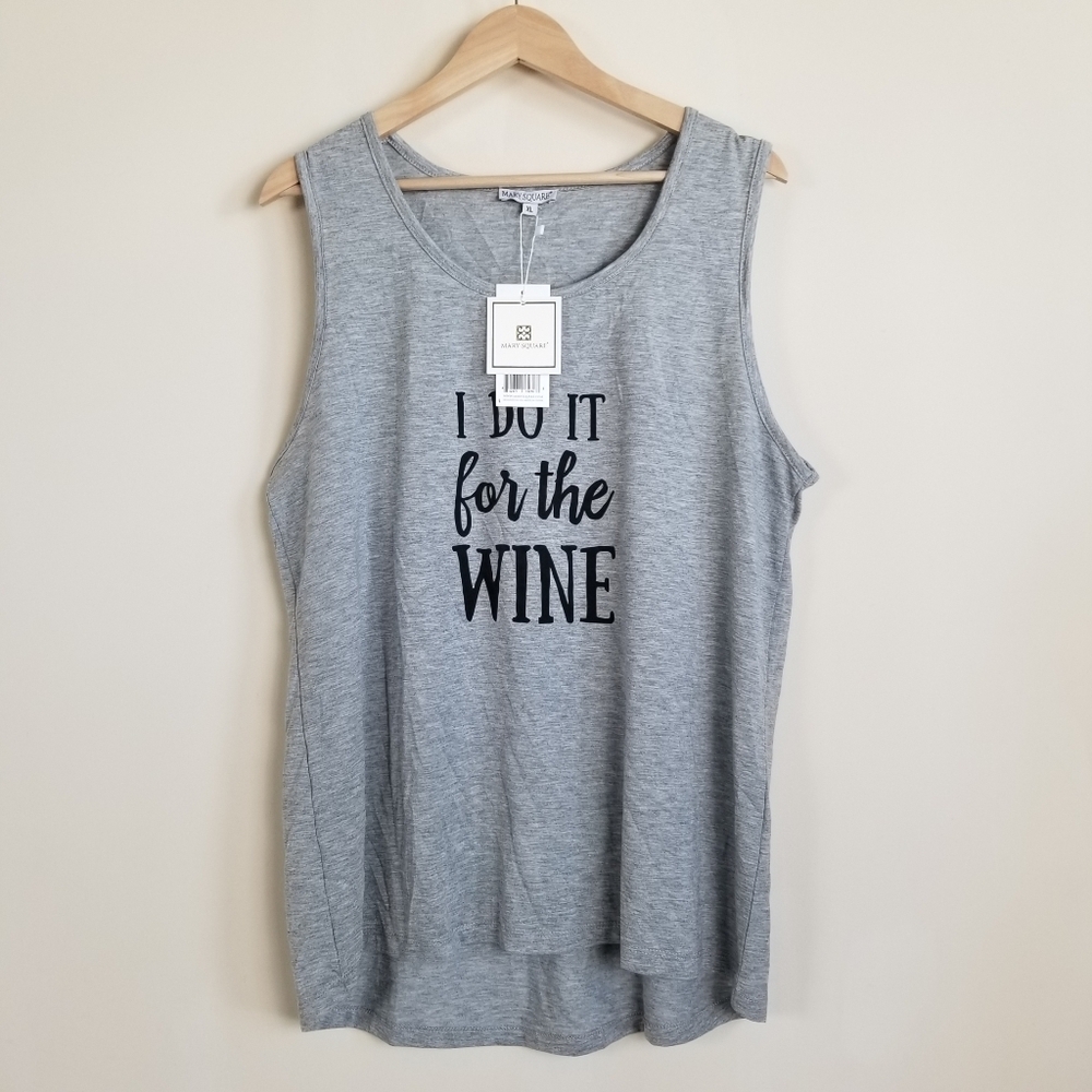 Mary Square I do It For The Wine Tank Top XL NWT
